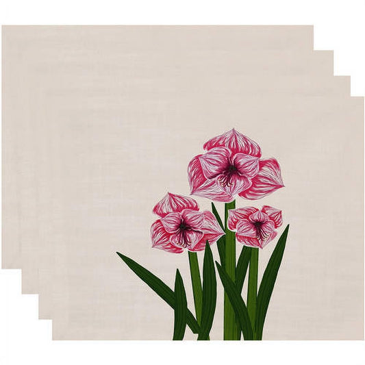 Holiday Essence Mantel Individual con Estampado Floral Amaryllis