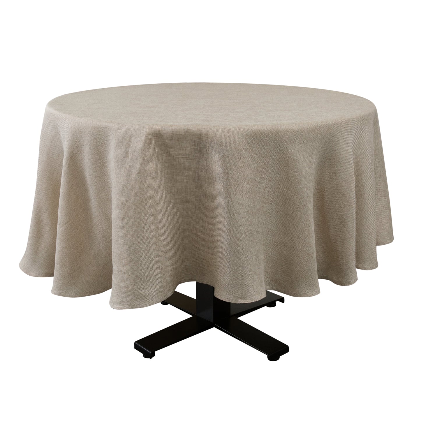 Home Details Chic & Rustic 70" Round Polyester Tablecloth in Linen