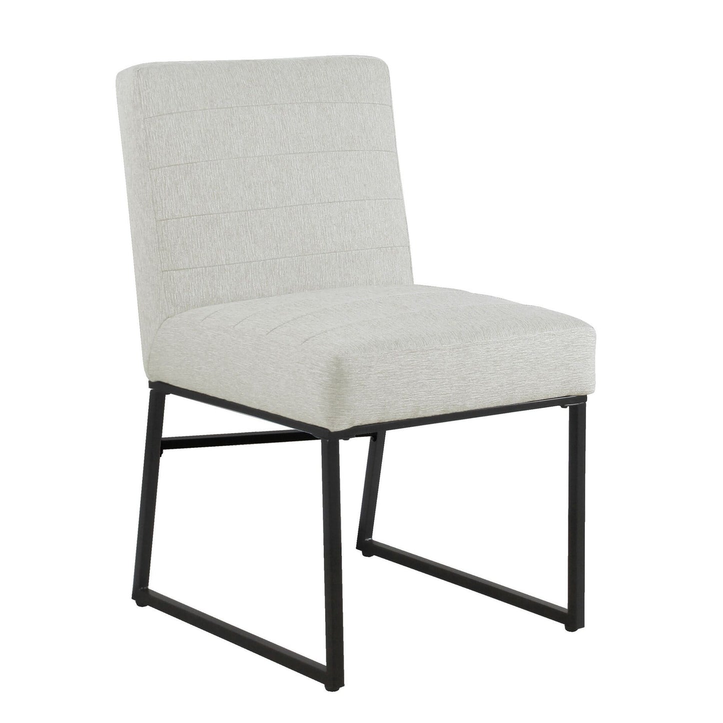 HomePop Channel Back Dining Chair with Metal Legs, Carmel Faux Leather