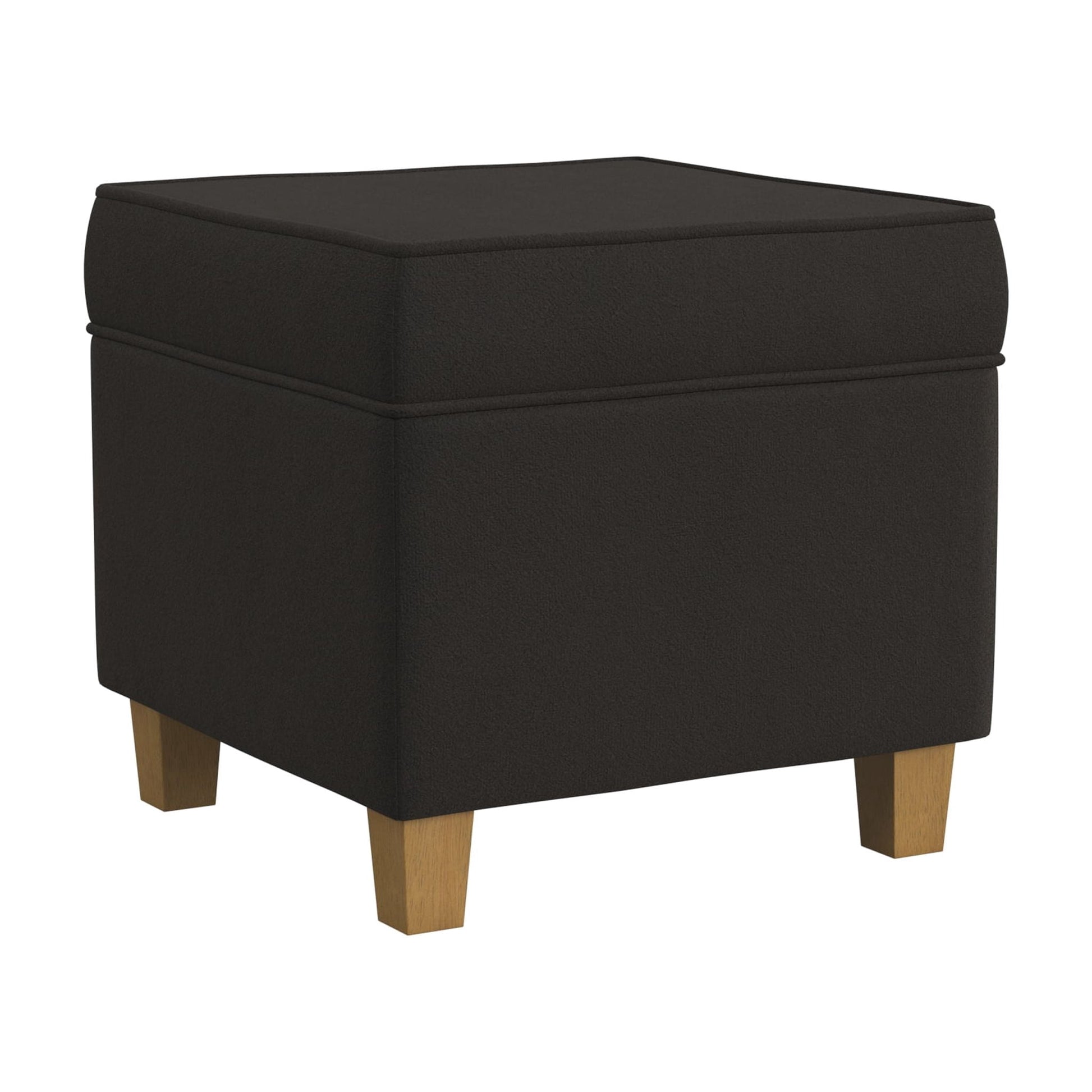 HomePop Square Storage Ottoman, Brown Window Pane Print
