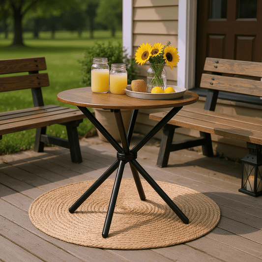 Homy Casa 31.5" Round Coffee Table for Living Room, Apartment, Lounge or Small Space, Espresso