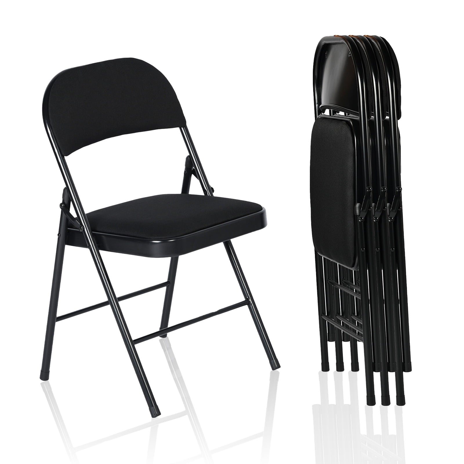 Homy Casa 4 Pack Folding Chairs with Padded Cushion for Wedding Party, Indoor & Outdoor Use