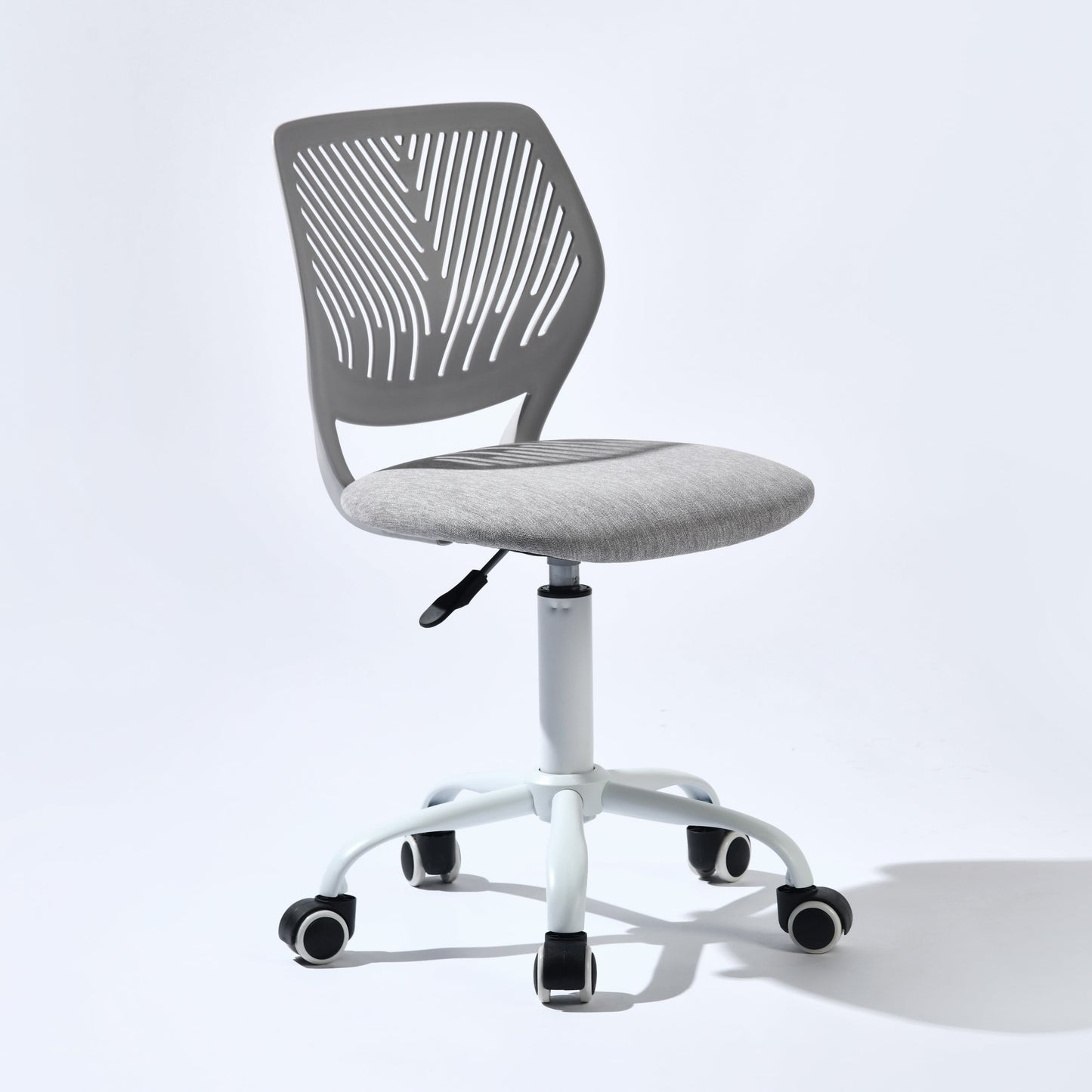 Homy Casa Teen Desk Chair, Adjustable Swivel Mesh Back Vanity Chair for Bedroom Study, Gray
