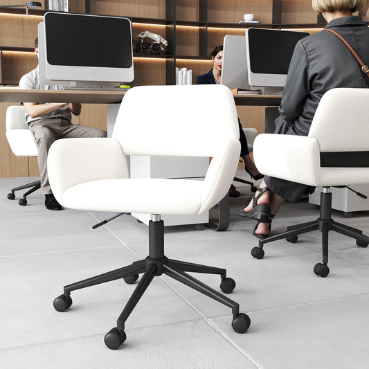 Homy Casa Reception Chair â€“ Modern Swivel Chair for Conference Waiting Room, Beige