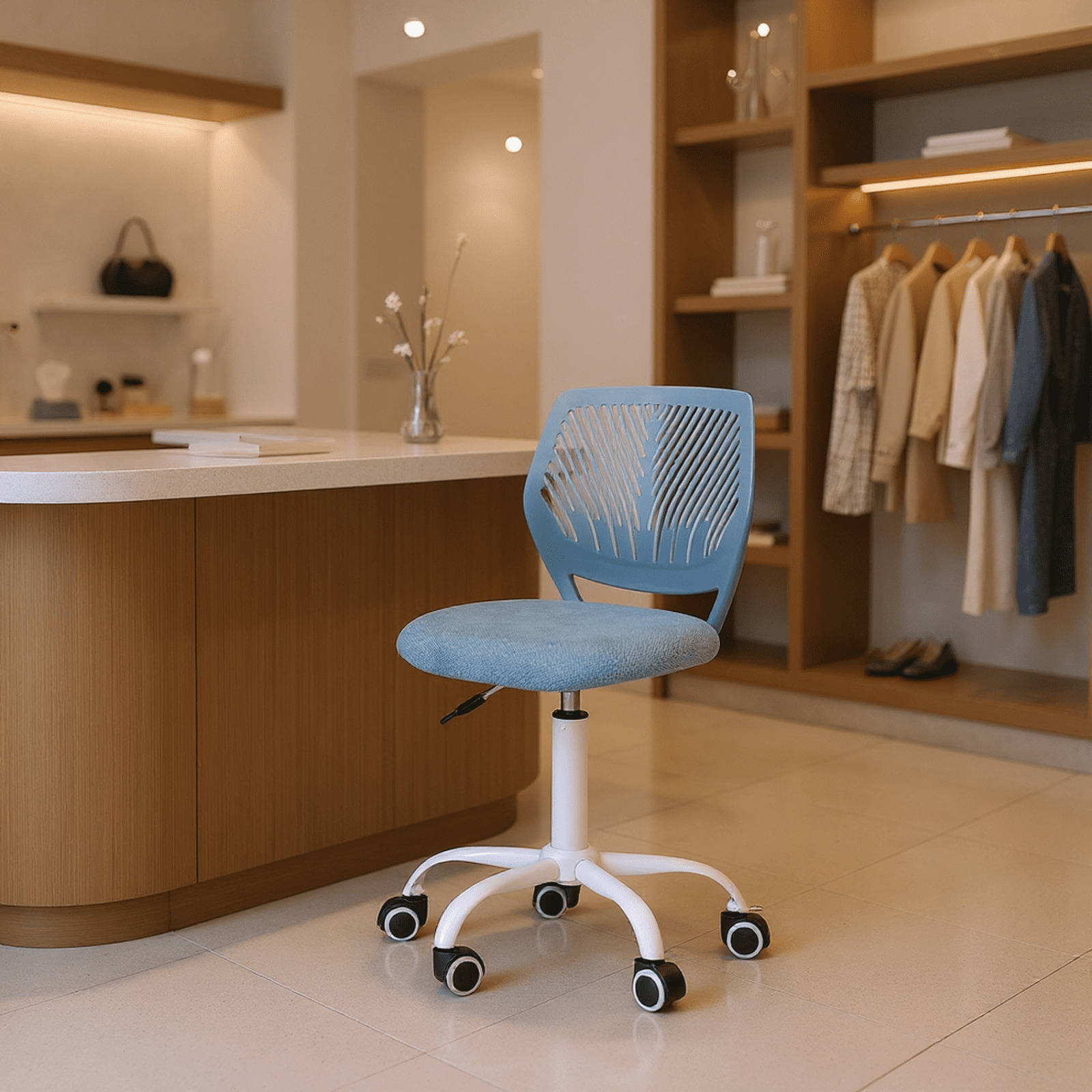 Homy Casa Swivel Reception Chair with Adjustable Height for Office Conference,Waiting Room,Clinic