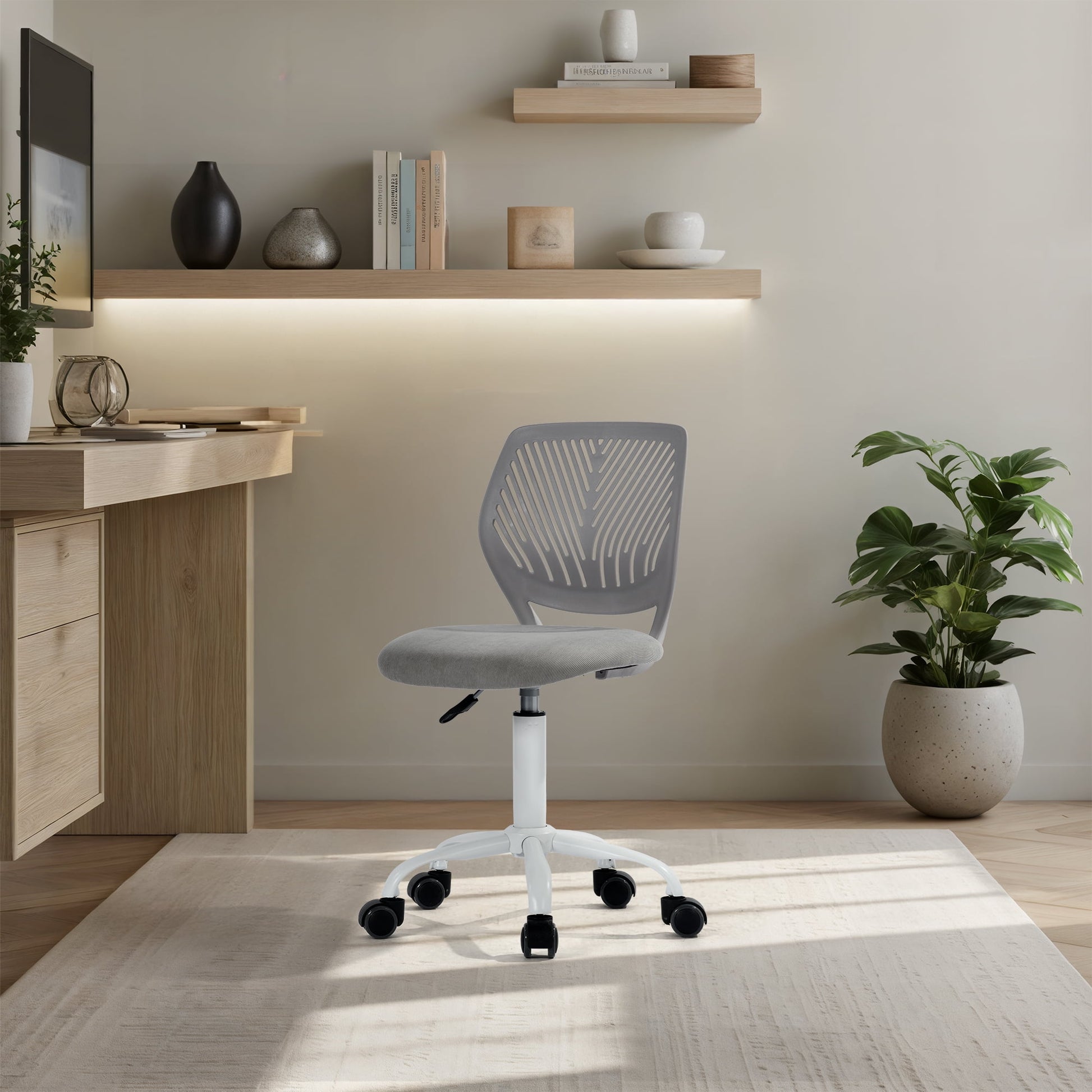 Homy Casa Silla de Escritorio para NiÃ±os y Adolescentes, Silla de Tareas Ajustable para Estudio, Escuela O Dormitorio, Gris