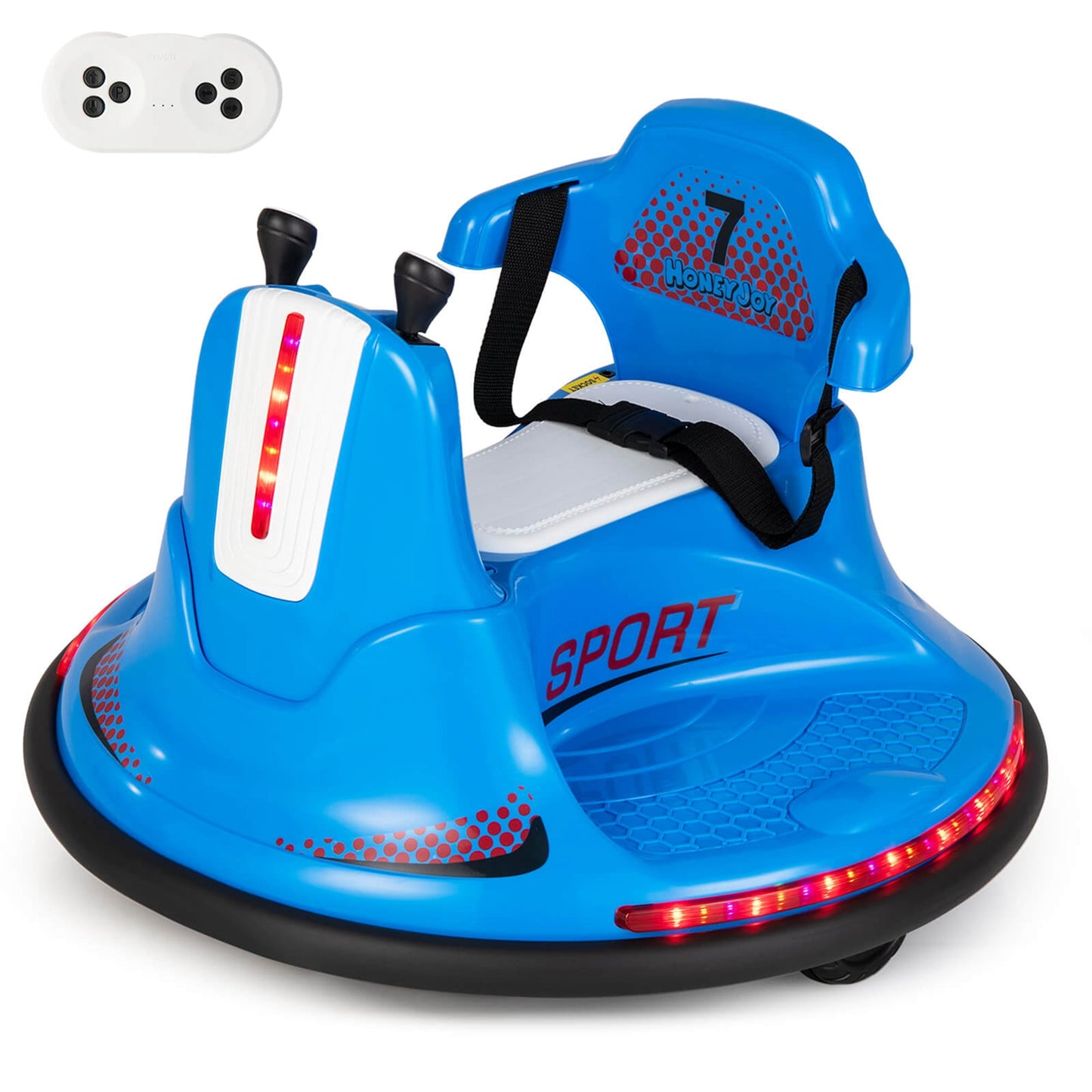 Honeyjoy 12V Bumper Car for Kids Toddlers Electric Ride On Car Vehicle with 360° Spin Pink
