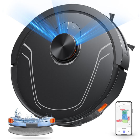 Honiture Robot Vacuum Cleaner with Lidar Navigation, 5000Pa Robot Vacuum and Mop Combo for Pet Hair Hard Floor