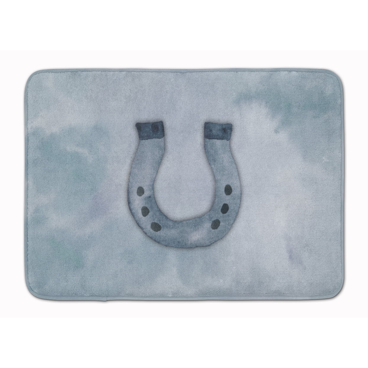 Horseshoe Watercolor Machine Washable Memory Foam Mat