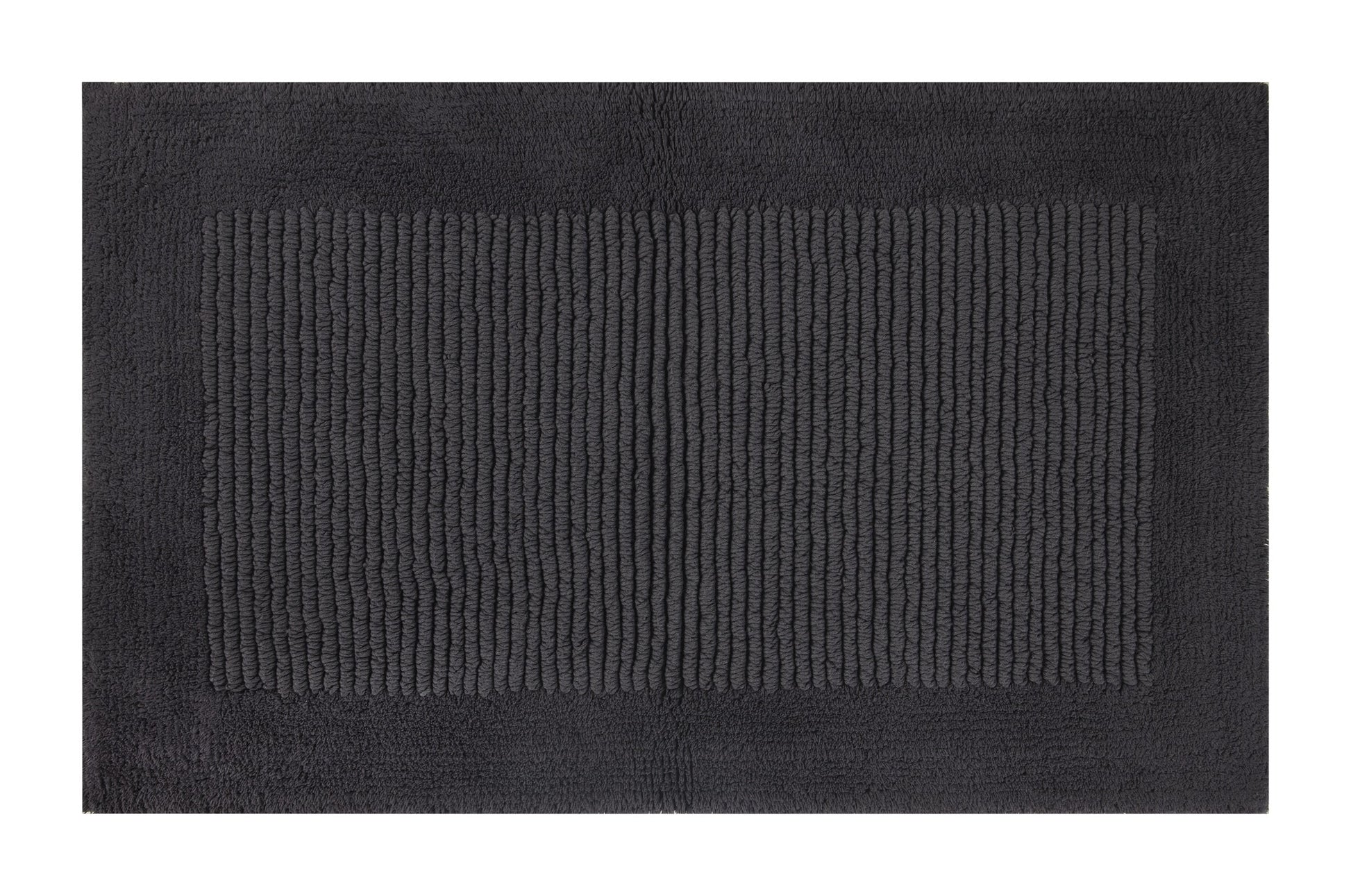 Hotel Style Grey 2-Piece Egyptian Cotton Reversible 17" x 24" Bath Rug Set