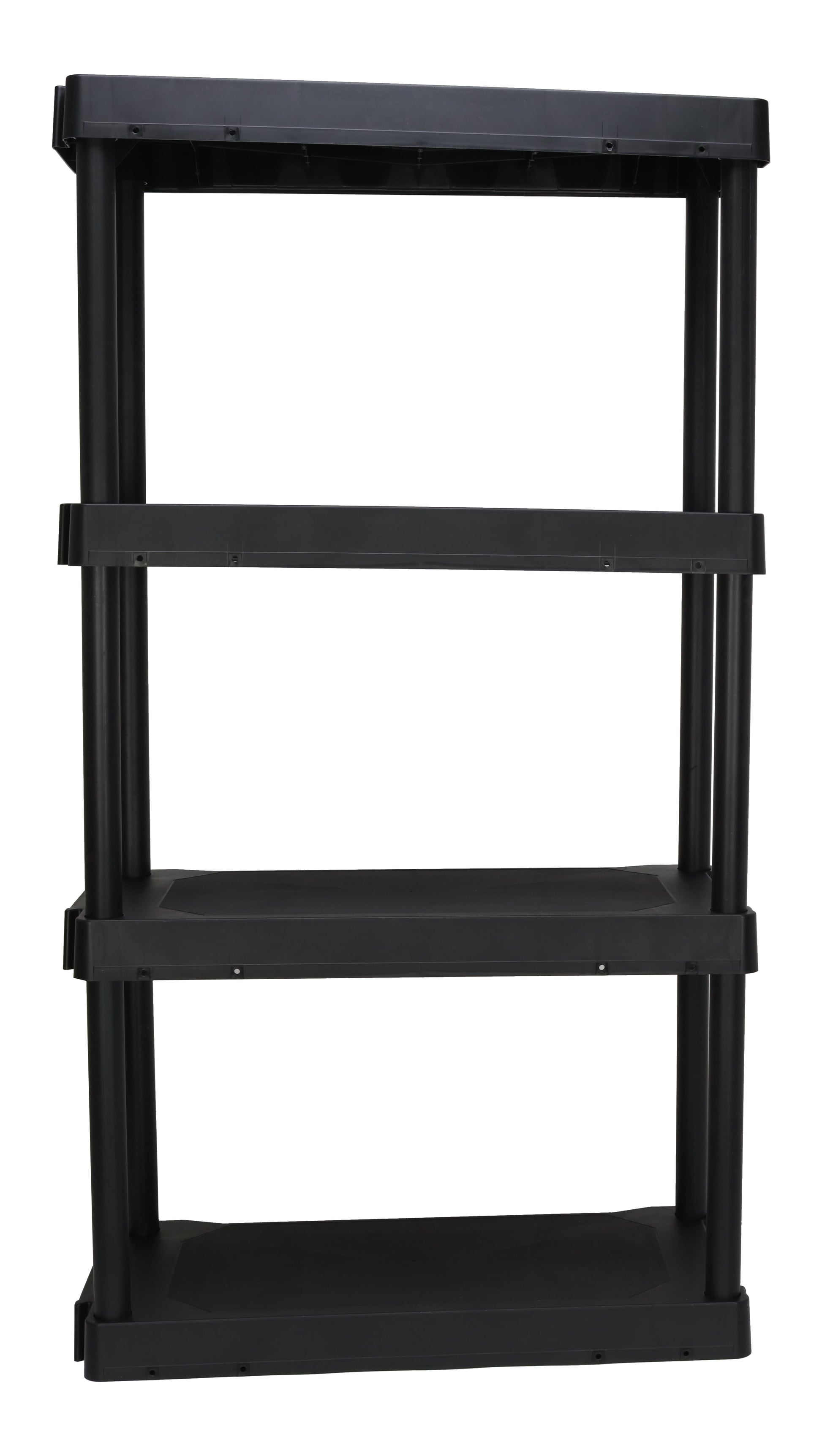 Hyper Tough 4-Shelf Black Plastic Garage Shelving Unit, 14"D x 21.75"W x 47.6"H