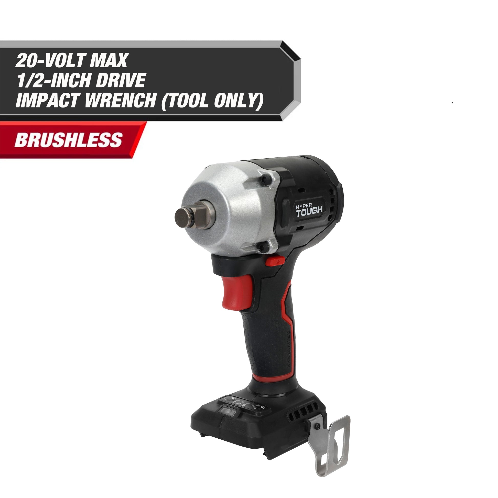 Hyper Tough Llave de Impacto InalÃ¡mbrica sin Escobillas de 1/2 Pulgada, MÃ¡ximo 20V, Torque de 350 ft-lbs - (Solo Herramienta)