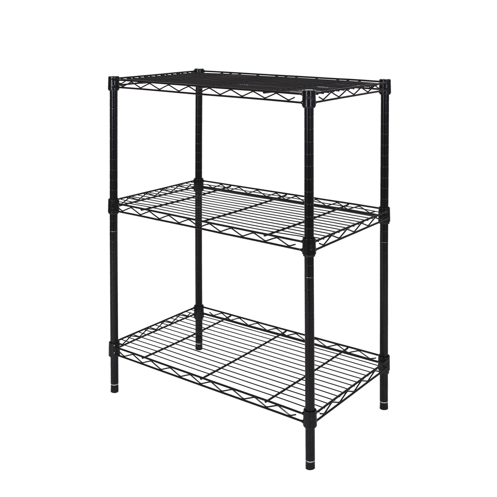 Hyper Tough 3-Tier Multipurpose Wire Shelving Rack, Black, 750 lbs Capacity
