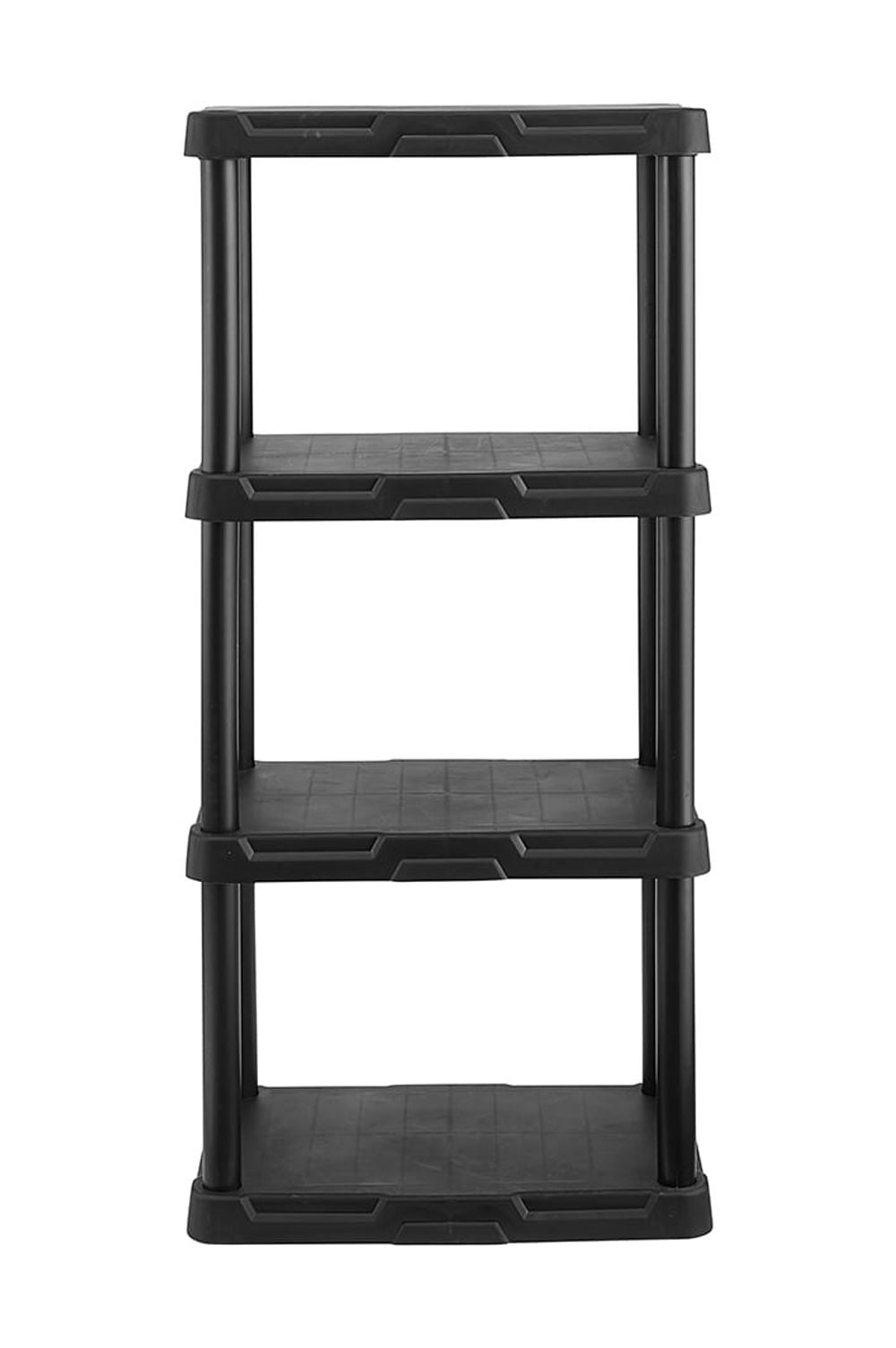 Hyper Tough 4-Shelf Plastic Storage Shelf, Black, 22" W x 14" D x 47" H