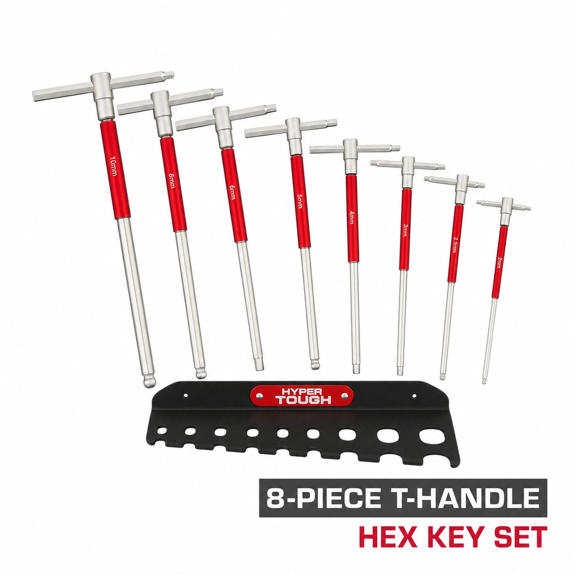 Hyper Tough Heavy-Duty T-Handle Hex Key Set, 8 Pieces