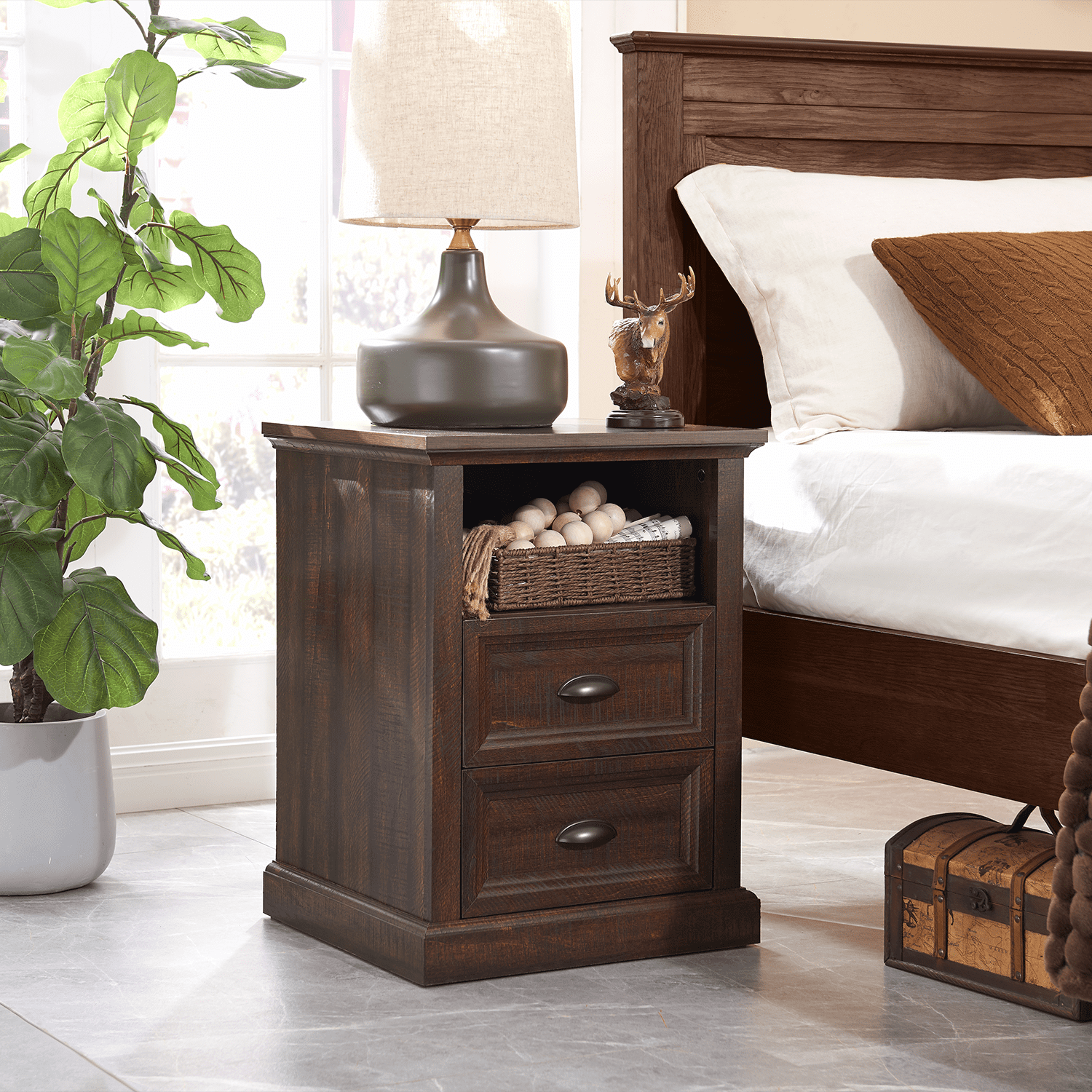 IFGET Dresser for Bedroom with 6 Drawers Tall & Large, Farmhouse Wood Dresser & Chests of Drawers