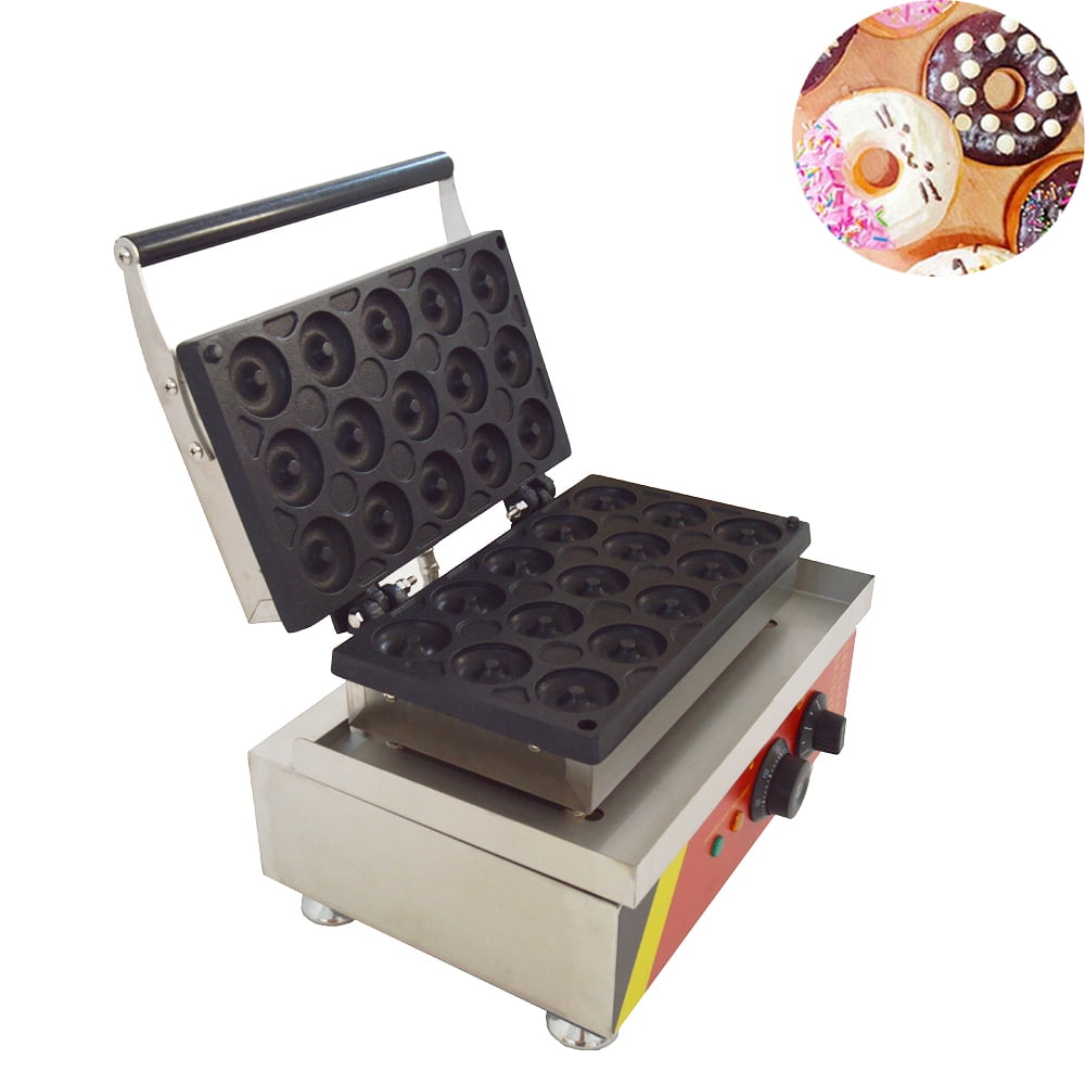 INTBUYING 15pcs Electric Donut Maker Commercial Doughnut Baker Machine Nonstick
