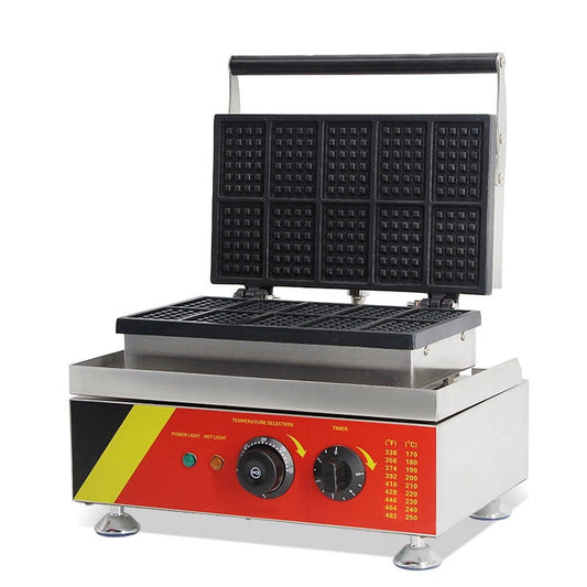 INTBUYING Commercial Nonstick Mini Square Belgian Waffle Maker Baker Machine 110V 10PC US