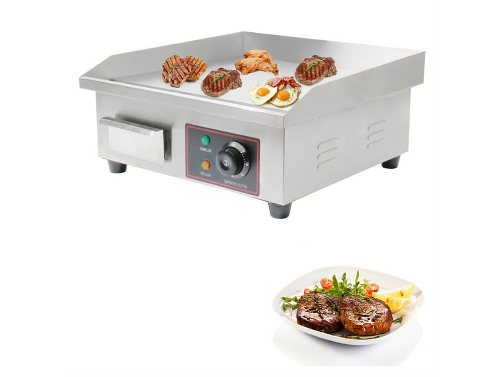 INTSUPERMAI Countertop Teppanyaki Grill Full Plate Electric Griddle Stainless Steel