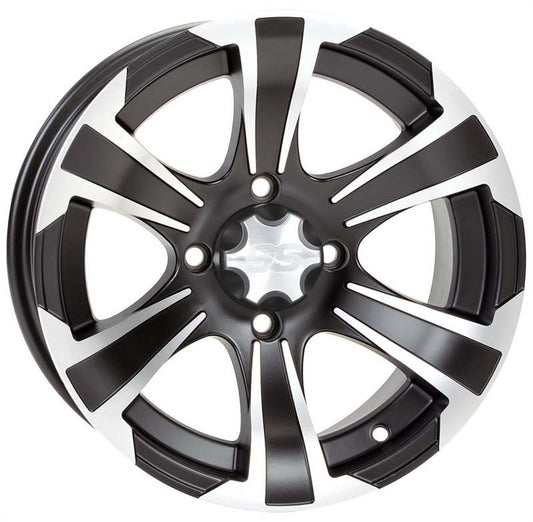 ITP SS312 Golf Cart Wheel Machined/Black 12x7 (4/4) (3.5+3.5) [12SS704]