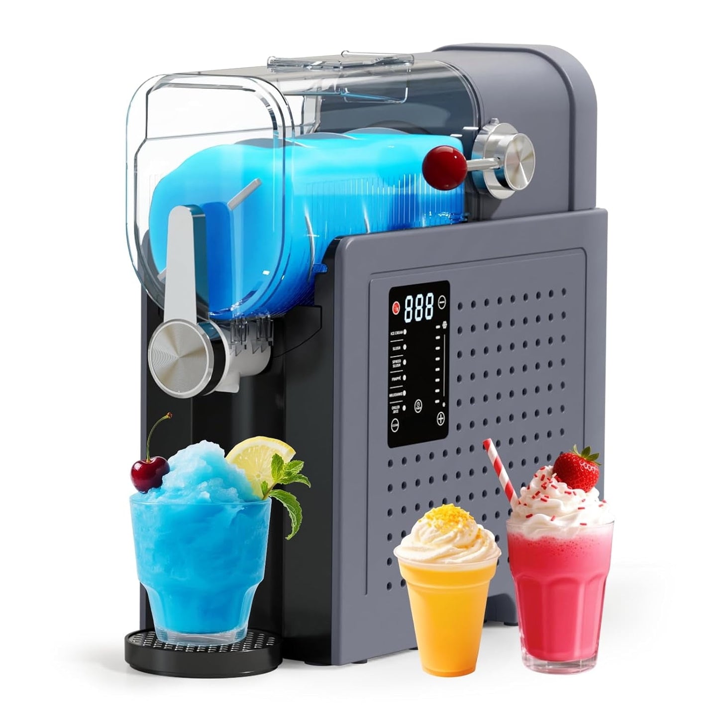No Ice Needed, 88oz Frozen Drink & Soft Serve Ice Cream Machine. Slushy Machine For Home with LED Display, One-Touch Reservation & 6 Pre-set Programs for Frozen Margaritas, Frappés