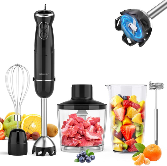 Immersion Blender Handheld, 800W Scratch Resistant Hand Blender, Unbranded 5 in 1 Emulsifier Blender Mixer, BPA-Free 12 Speed Stick Blender, Beaker, Chopper, Whisk, Frother, for Soup, Sauce, Baby Foo