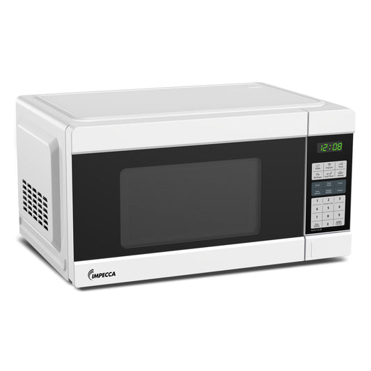 Impecca 1.1 Cubic Feet Microwave, Sleek Countertop Design, White