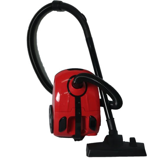 Impecca Lightweight Bagged Canister Vacuum Cleaner for Carpets, Rugs, Hard Floors, Upholstery, etc W/Powerful 1000W Motor, 2L Dust Capacity, Includes 6 Cleaning Tools + 3 Bags - Red