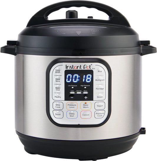Instant Pot Duo 6 Qt Electric Pressure Cooker 7-in-1 with Easy-Release Steam Switch, Slow Cooker, Rice Cooker, Steamer and More