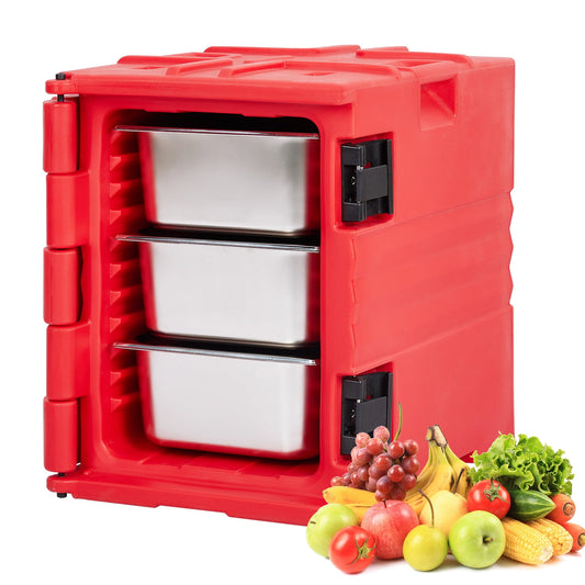 Insulated Food Pan Carrier, 82 Qt Hot Box for Catering, Food Warmer Food Box Carrier w/Wheels for Restaurant, Canteen, etc.