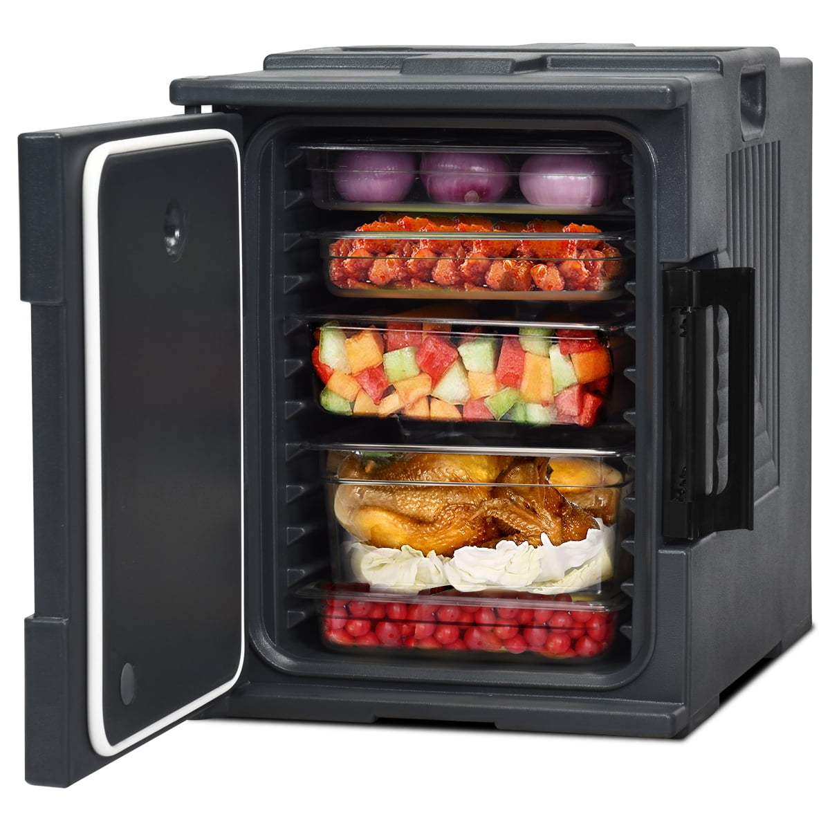 Insulated Food Pan Carrier 95 Quart Manual 6 Full-Size Pan Capacity w/ Handles