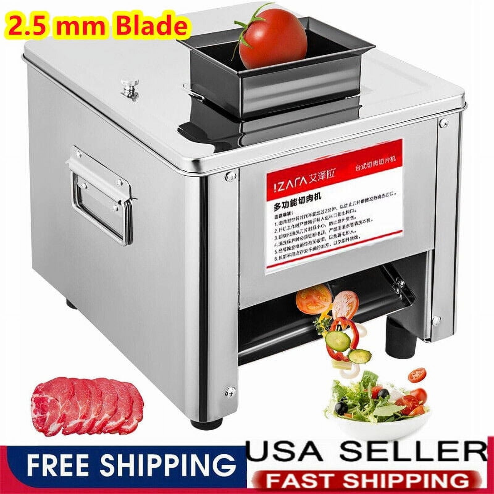 JIAN YA NA Meat Cutter Machine 2.5MM Balde Commercial Electric Meat CE Approved for Kitchen Supermarket Lamb Beef Chicken
