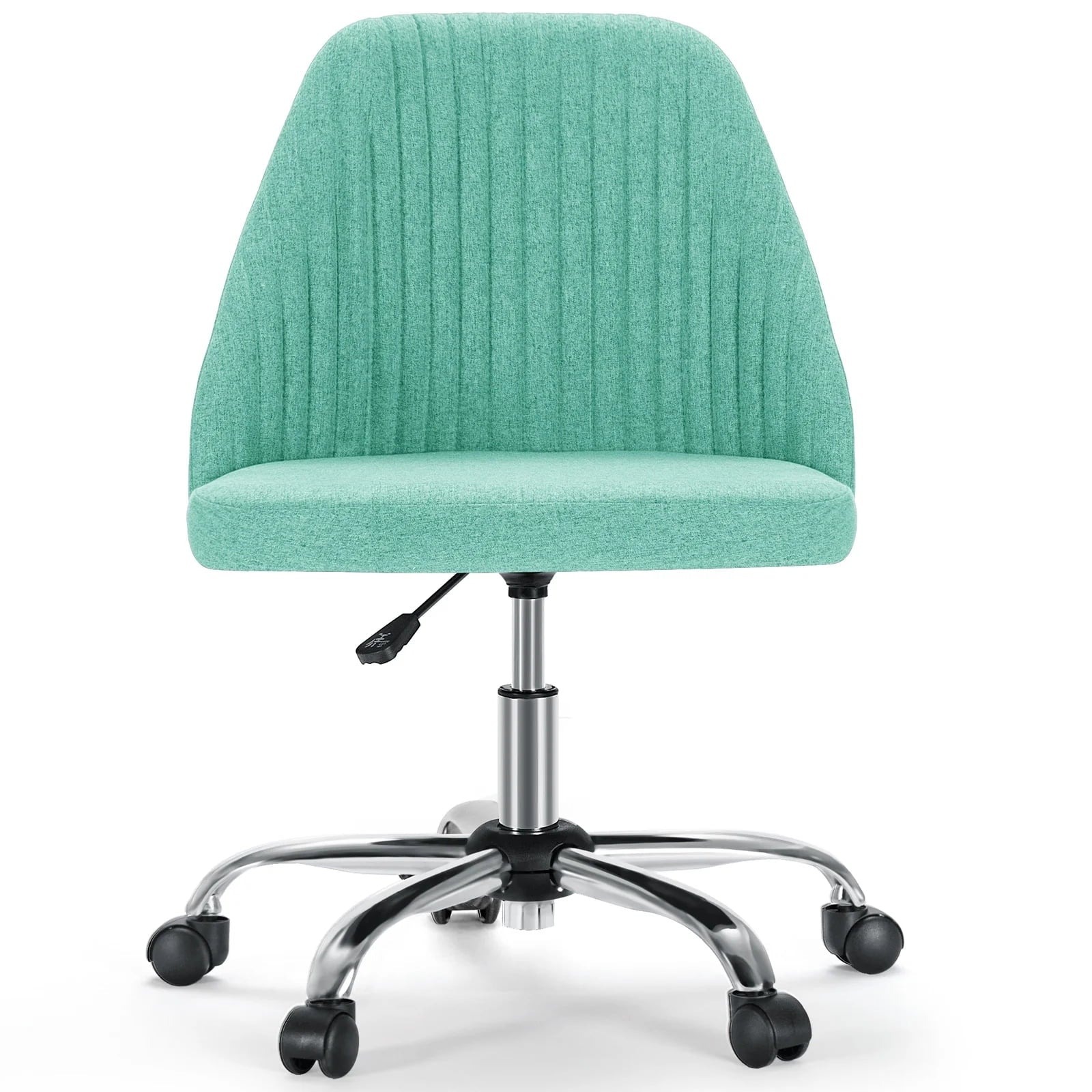 JOINSUN Armless Office Chair Modern Fabric Home Office Desk Chair, Adjustable Swivel Vanity Chair, Green