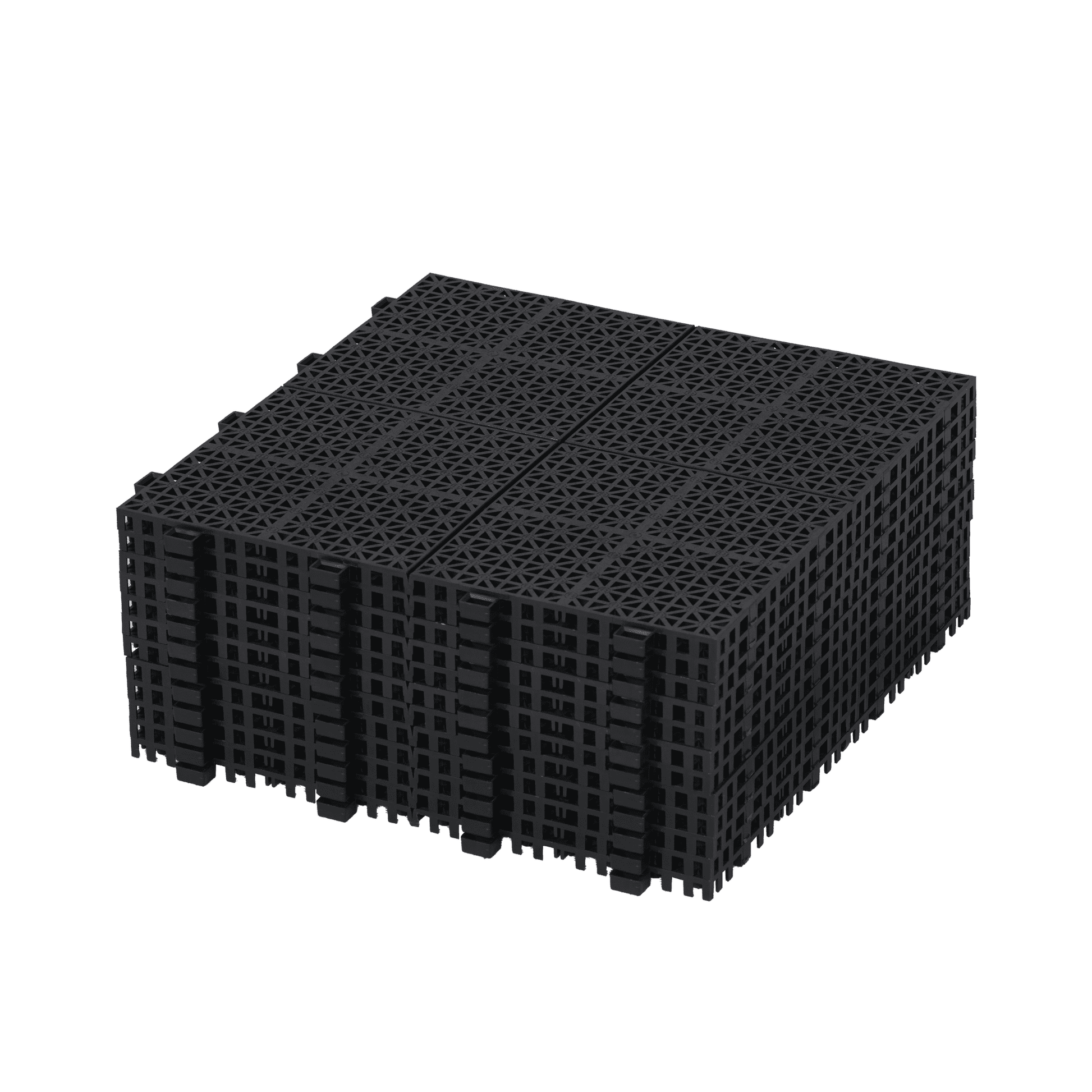 Jopath 12 Pack Waterproof Interlocking Deck Tiles,12"x12" Outdoor All Weather Anti-slip Plastic Floor Decking Tiles for Garden Lawn Bathroom Shower Balcony Porch,Rosette Pattern,Black