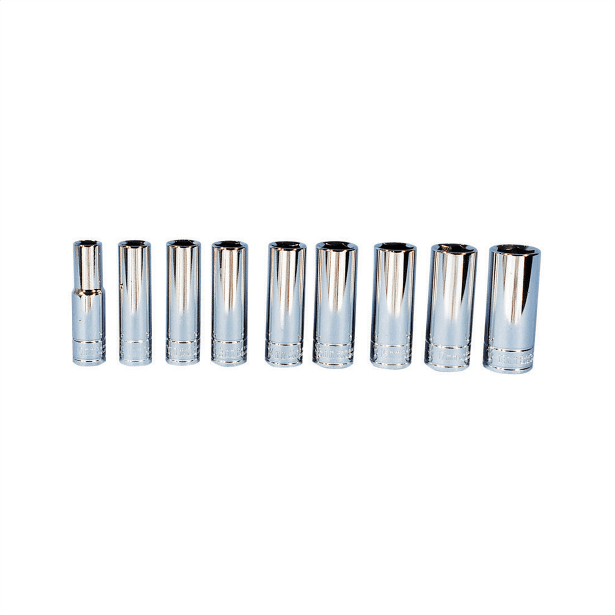 K-Tool 27201 9-pc 3/8" Drive 6-Point Metric Deep Chrome Socket Set