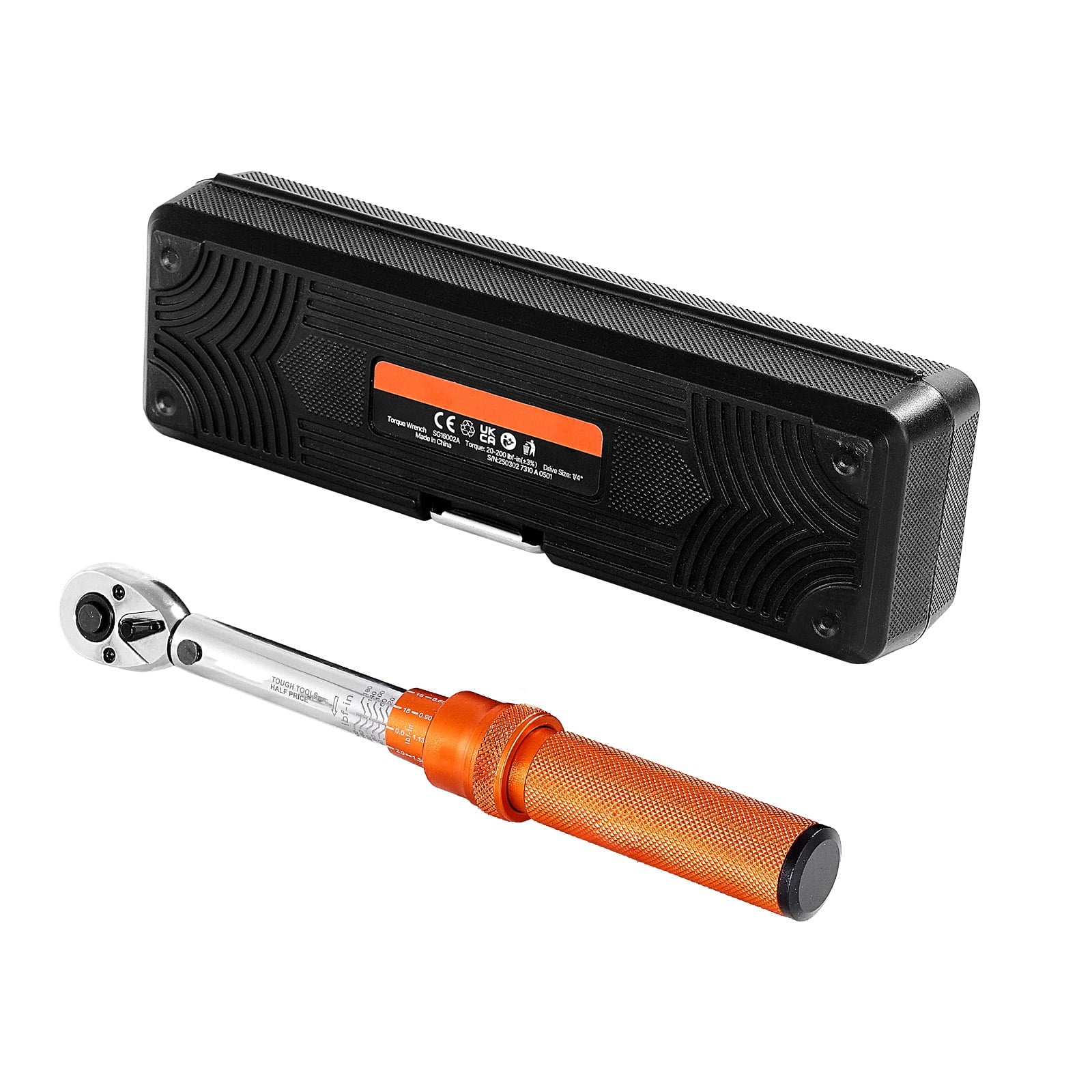 KFFKFF 1/4-Inch Drive Click Torque Wrench Set, 20-200 lbf-in/2.3-22.6 N.m, Dual-Direction with Dual Range Scales, 72-Tooth, Â±3% Accuracy, Includes Bit Sockets and Extension Bar