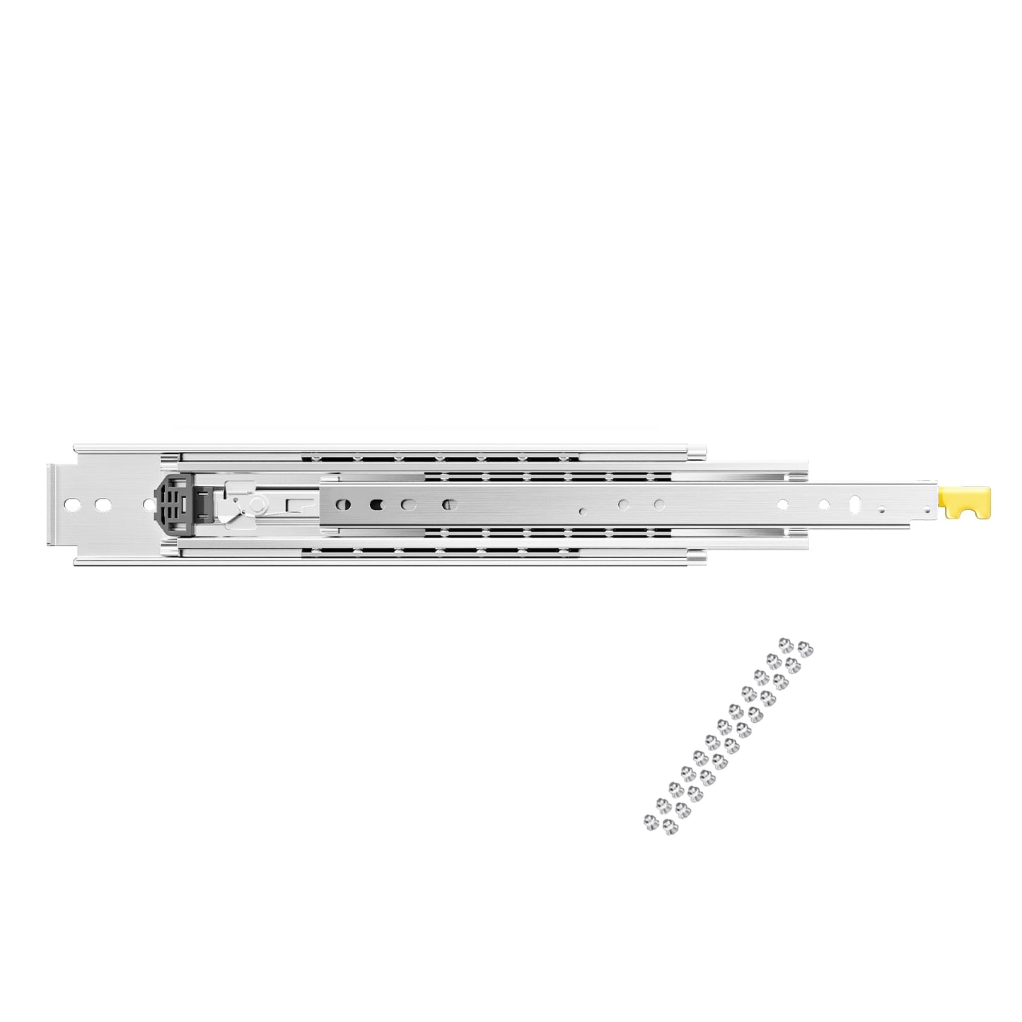 KFFKFF 1 Pair Full Extension Drawer Slides, Multiple Length Options, 500 lbs Load Capacity, Locking Ball Bearing Side Mount Drawer Rails