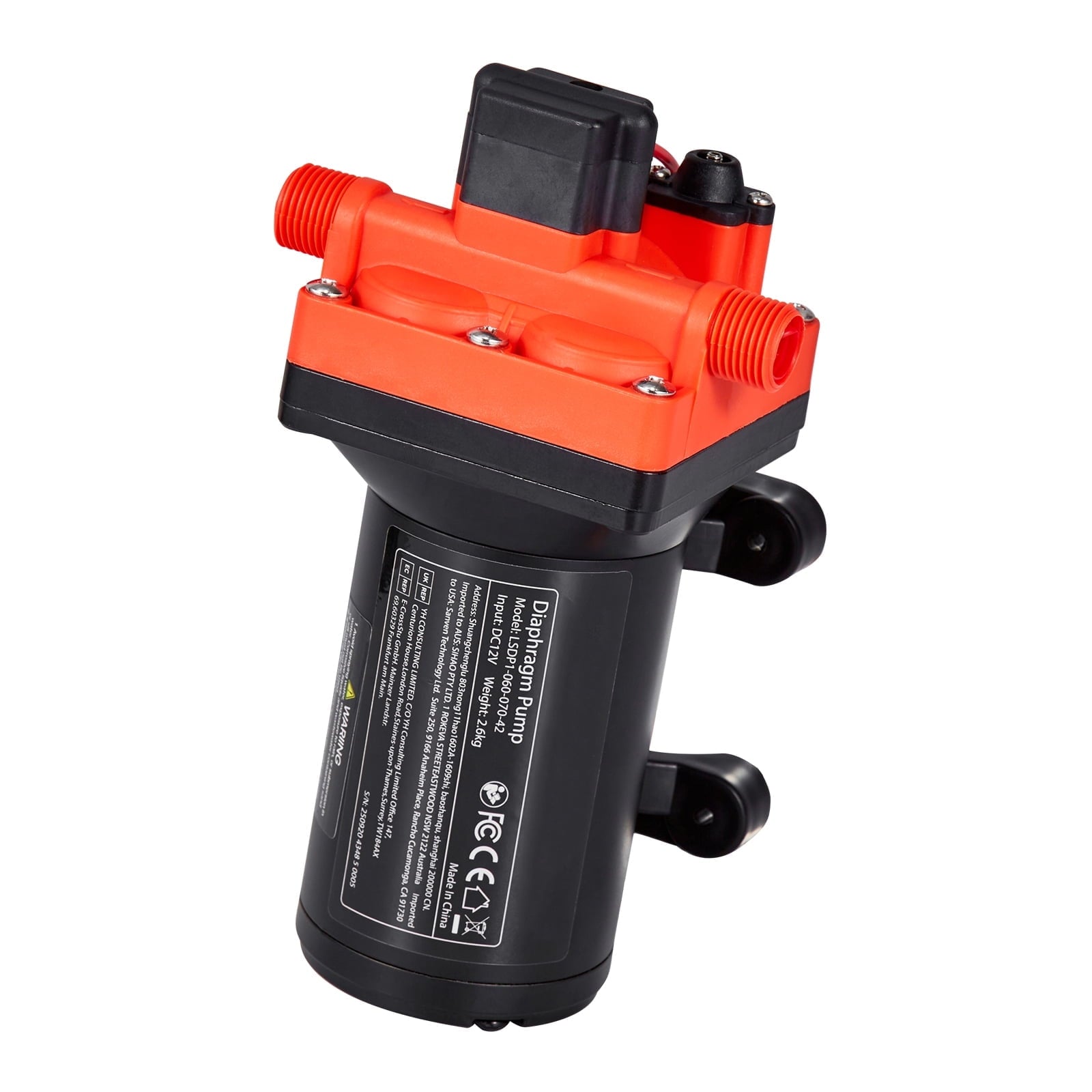 KFFKFF 12V DC RV Copper Motor Water Diaphragm Pump LSDP1â€‘060â€‘070â€‘42 6 GPM Nylon Glassâ€‘Fiber
