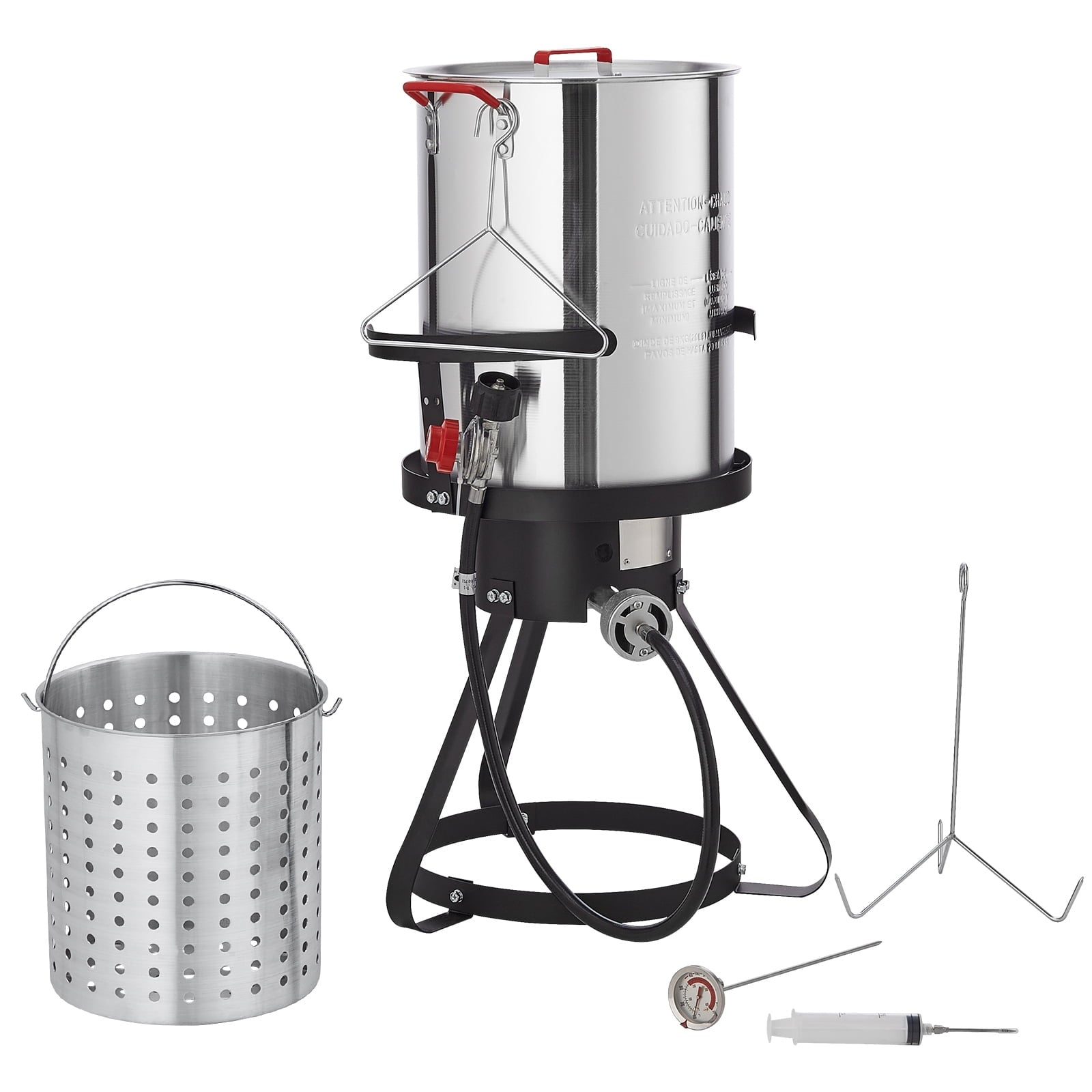 KFFKFF 30-Quart Turkey Fryer Propane Boiler Steamer Stock Pot Aluminum Outdoor