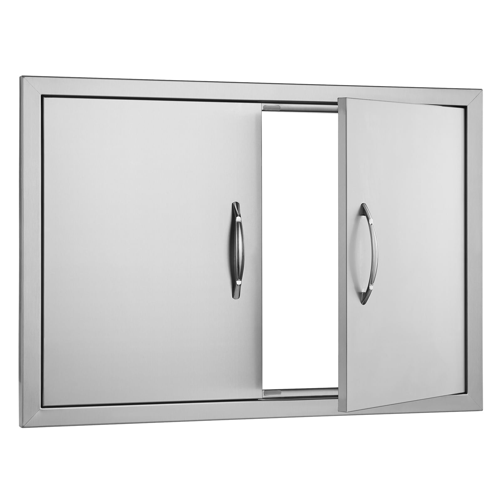 KFFKFF 30 x 21 Inch Double BBQ Access Door, Stainless Steel Flush Mount Design with Handles, Ideal for Outdoor Kitchens, Grilling Stations, and Storage Cabinets