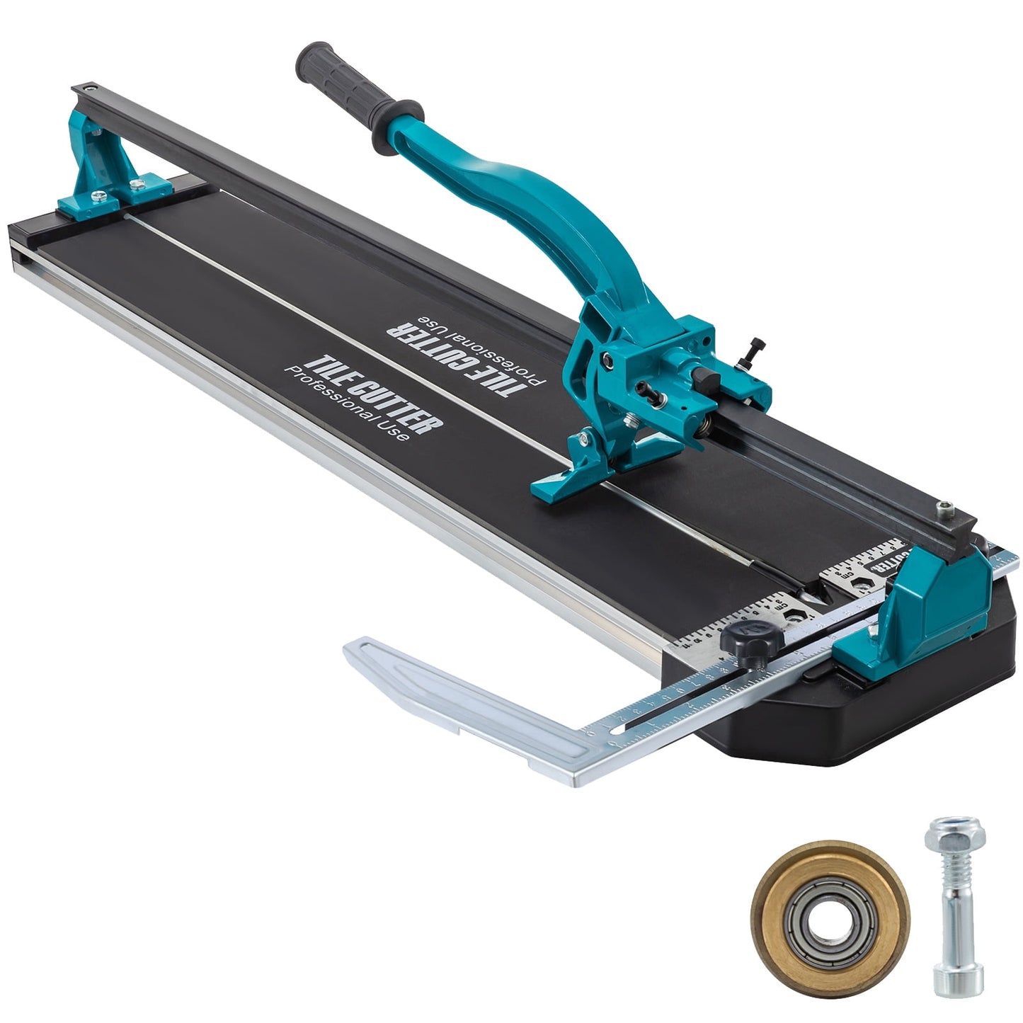KFFKFF 31-Inch Manual Tile Cutter, Single Rail with Laser Guide, Alloy Wheel & Ergonomic Grip, Precision Rulers, Suitable for Large Tiles 0.24"-0.59" Thick