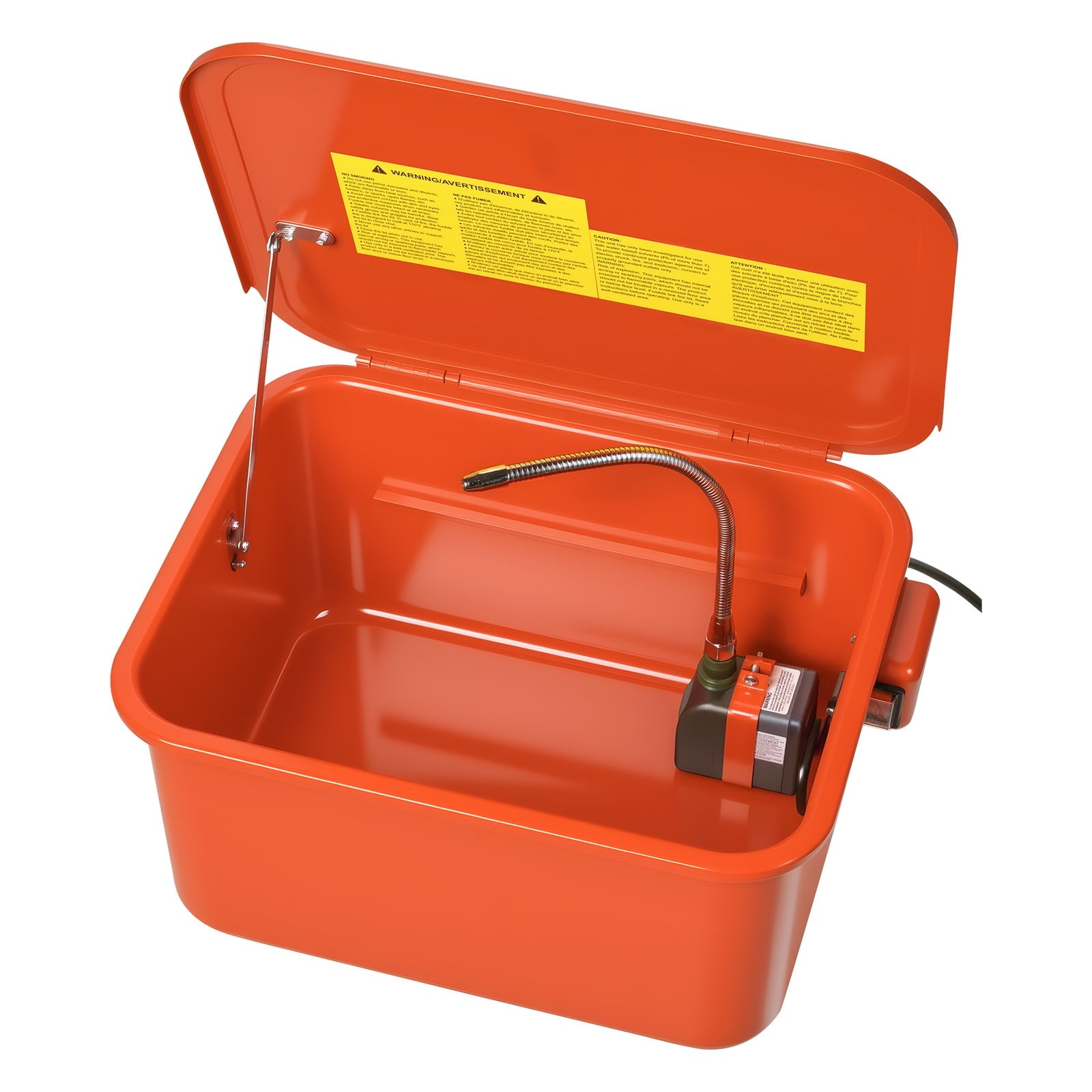 KFFKFF 5-Gallon Parts Washer, 3.5-Gallon Solvent Capacity, 0.4-Gallon/Minute Pump Output, Portable Steel Cleaner with Electric Pump for Bearings, Gears, and Carburetors
