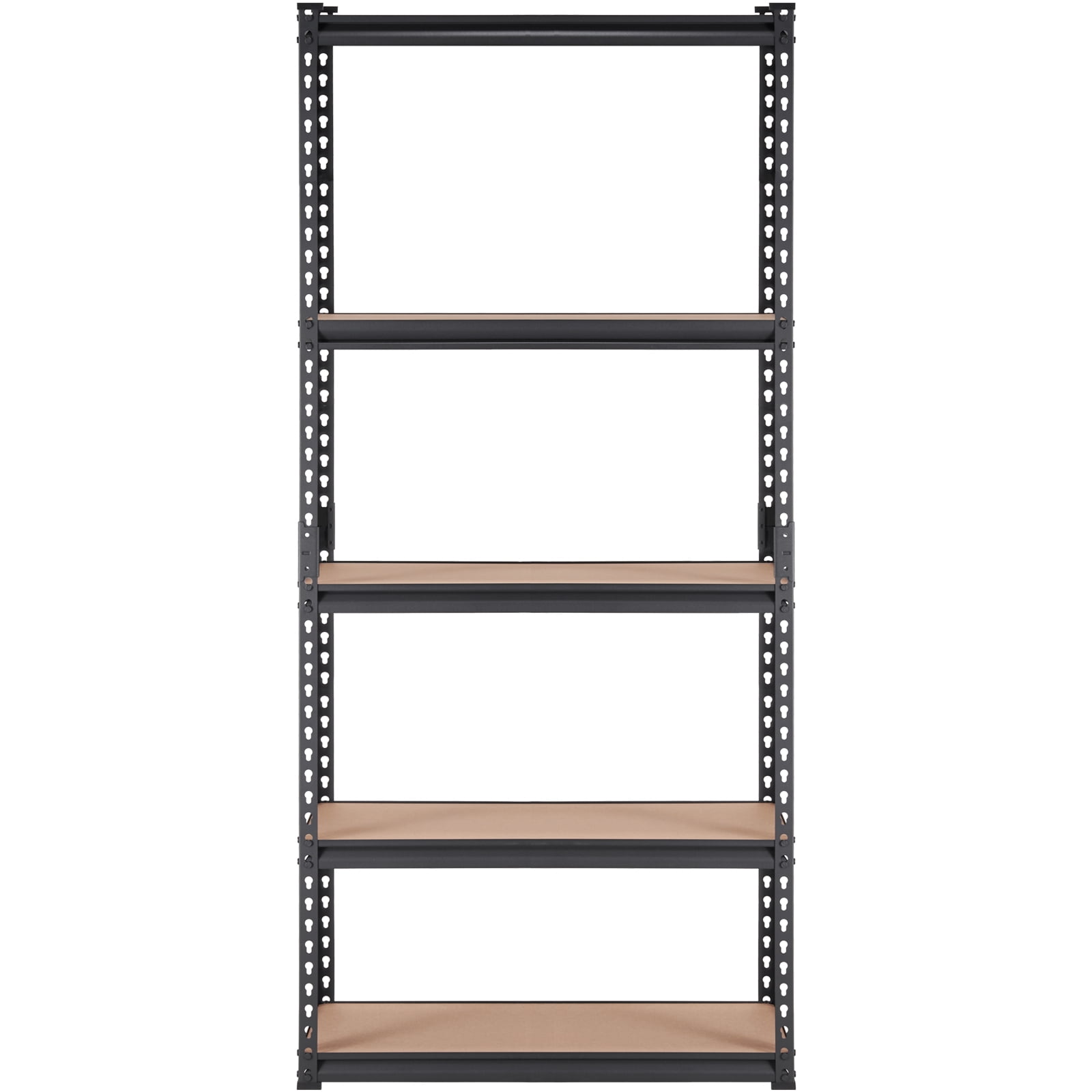 KFFKFF 5-Tier Adjustable Storage Shelving Unit, 2000 lbs Capacity, Durable Metal Organizer Rack for Garage, Kitchen, Basement, Bathroom, and Laundry, Black, 35" L x 18" W x 71" H