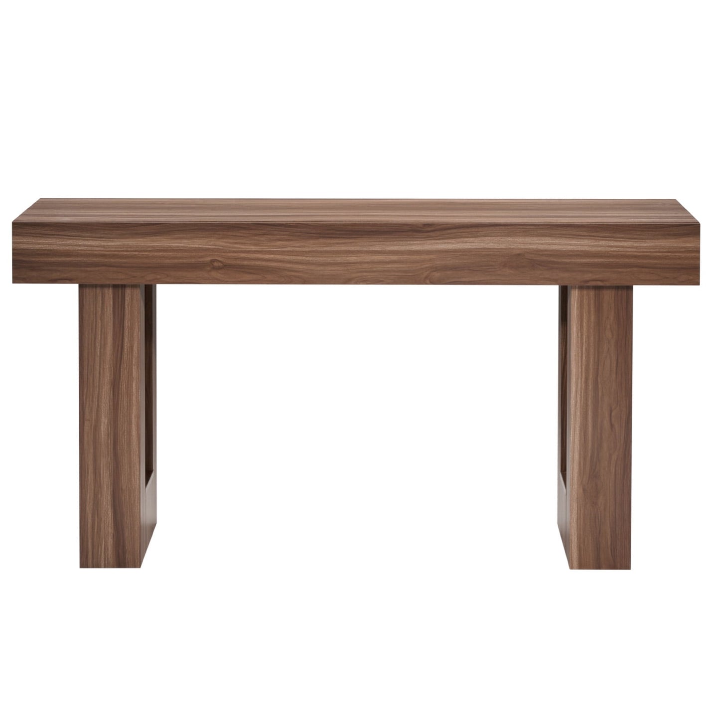 KFFKFF 63-inch Console Table, Wooden Rectangular Entryway Desk, Farmhouse-Style Sofa Table for Hallway, Bedroom, Living Room, or Foyer, Easy to Assemble, Brown