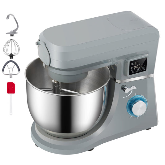 KFFKFF 660W Stand Mixer 7.4 Quart 6-Speed ​​Tilt-Head Dough Mixer with Grinder