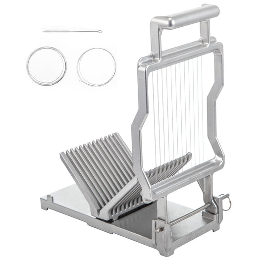 KFFKFF Cheese Slicer with Interchangeable 1cm & 2cm Wires, Durable Aluminum Alloy Frame and 304 Stainless Steel Cutting Wires, Versatile Kitchen Tool for Slicing Cheese and Butter