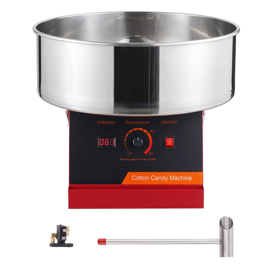 KFFKFF Commercial Cotton Candy Machine Sugar Floss Maker 1000W for Party Red
