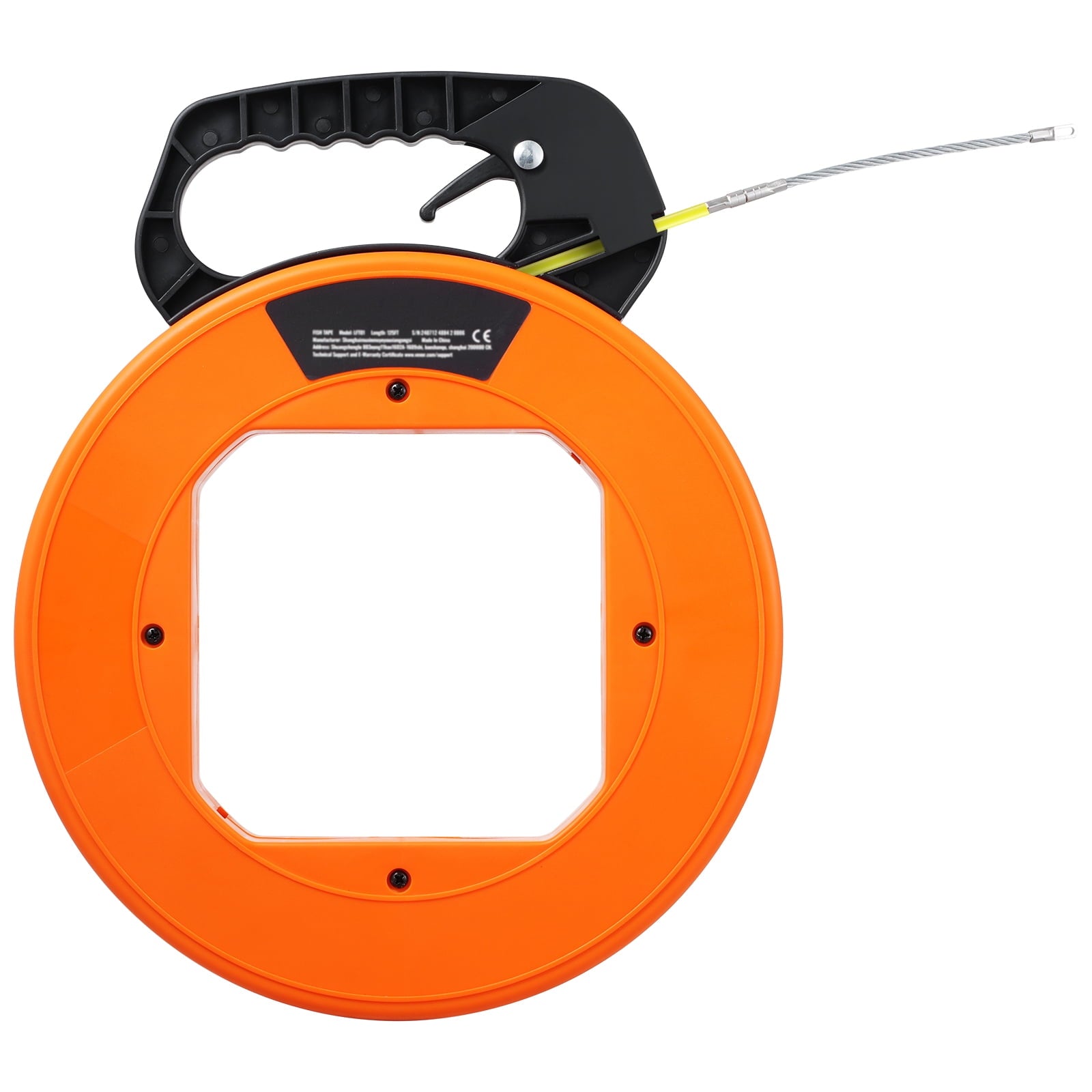 KFFKFF Fish Tape, 200 ft, 3/16-inch, Fiberglass Wire Puller with Refined Housing and Handle, User-Friendly Cable Puller Tool, Adaptable Wire Fishing Tools for Wall and Electrical Conduit