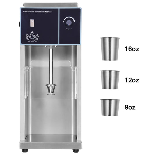 KFFKFF Frozen Dessert Blender, 400W Rapid Ice Cream Maker Mixer Machine 4200RPM, Infinite Speed Regulation, 304 Stainless Steel Ice Cream Agitator, 3 Portable Cups, Create Diverse Ice Cream Tastes
