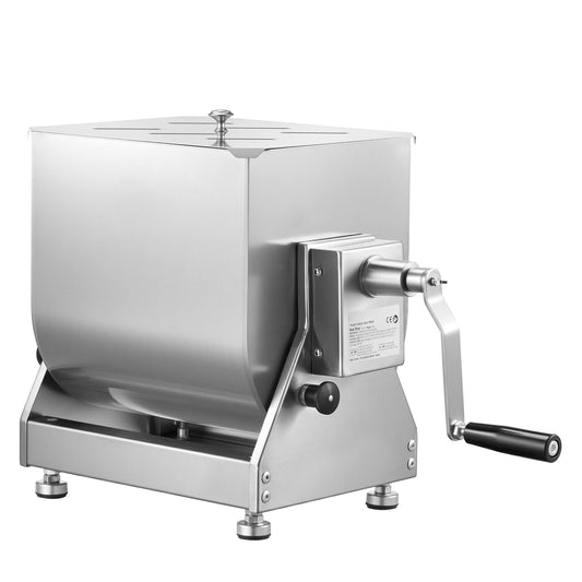 KFFKFF Hand-Operated Meat Blender, 60L Angled Container Meat Preparation Tool (Max 15LBS Meat Mixing Capacity), Metallic Meat Blending Device, Sausage Blending Apparatus